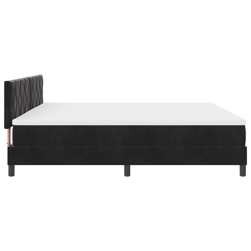 Boxspringbett mit Matratze & LED Schwarz 200x200 cm Velours