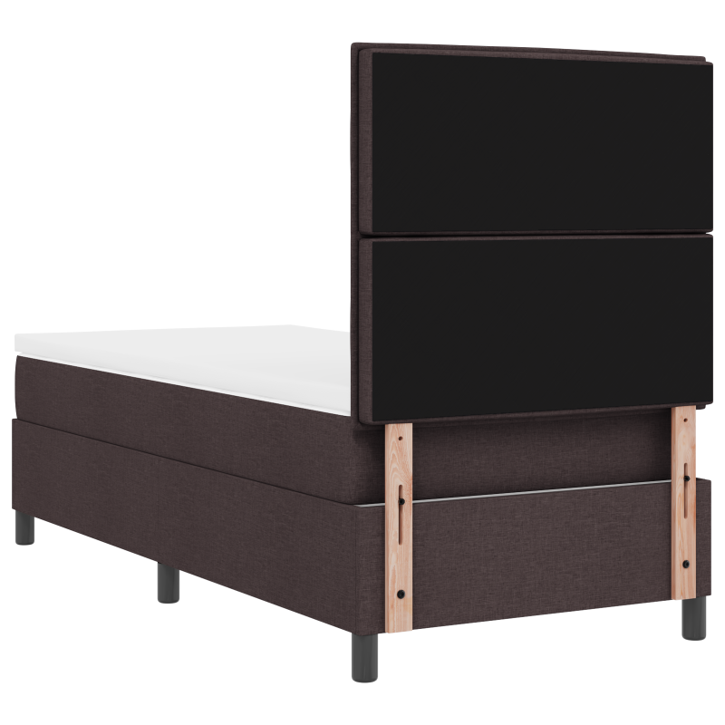 Boxspringbett mit Matratze & LED Dunkelbraun 80x200 cm Stoff