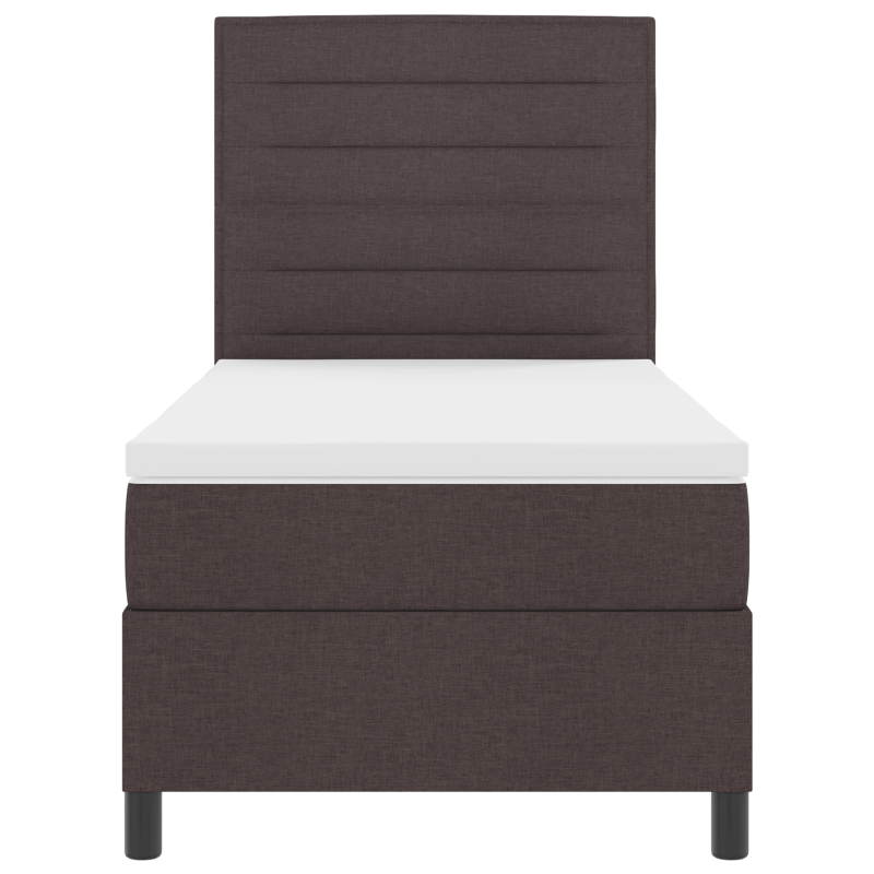 Boxspringbett mit Matratze & LED Dunkelbraun 80x200 cm Stoff