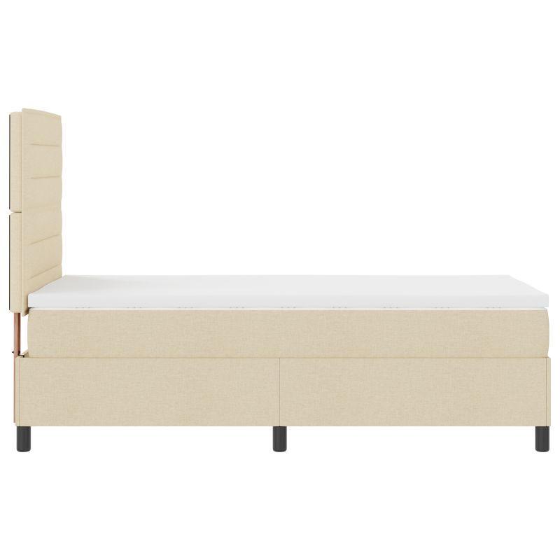Boxspringbett mit Matratze & LED Creme 90x190 cm Stoff