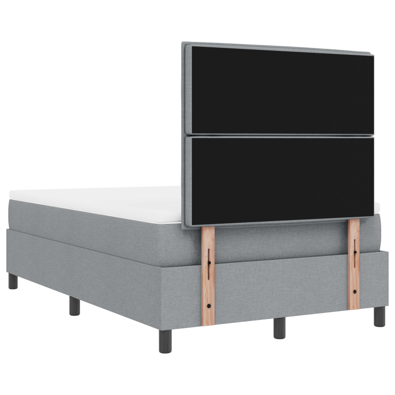 Boxspringbett mit Matratze & LED Hellgrau 120x190 cm Stoff