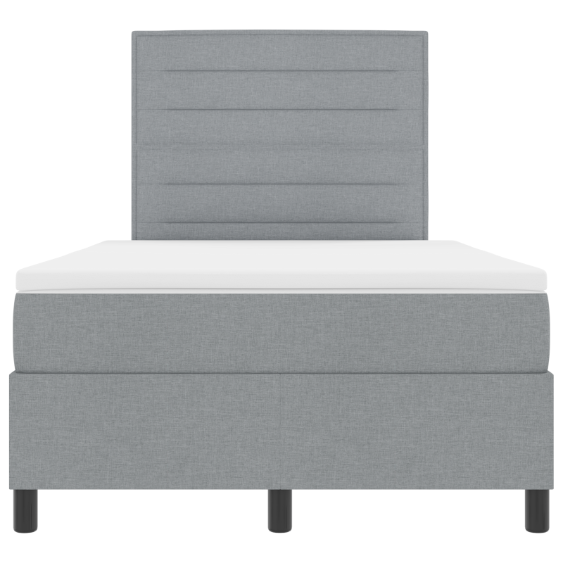 Boxspringbett mit Matratze & LED Hellgrau 120x190 cm Stoff