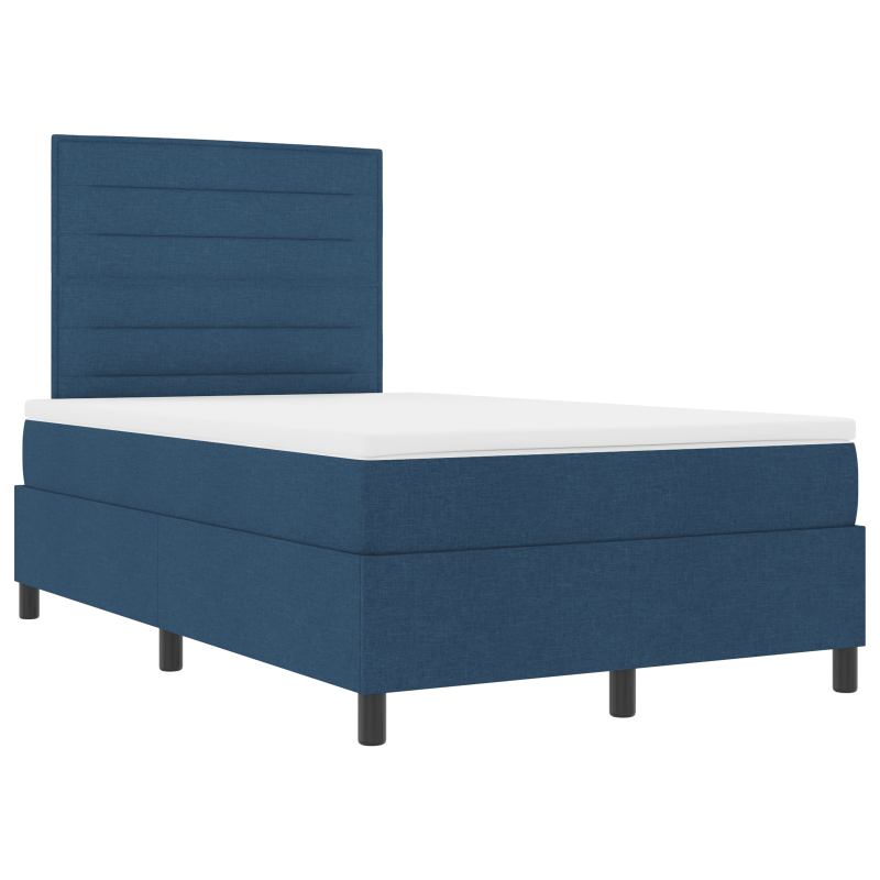 Boxspringbett mit Matratze & LED Blau 120x190 cm Stoff