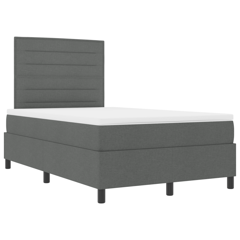 Boxspringbett mit Matratze & LED Dunkelgrau 120x200 cm Stoff