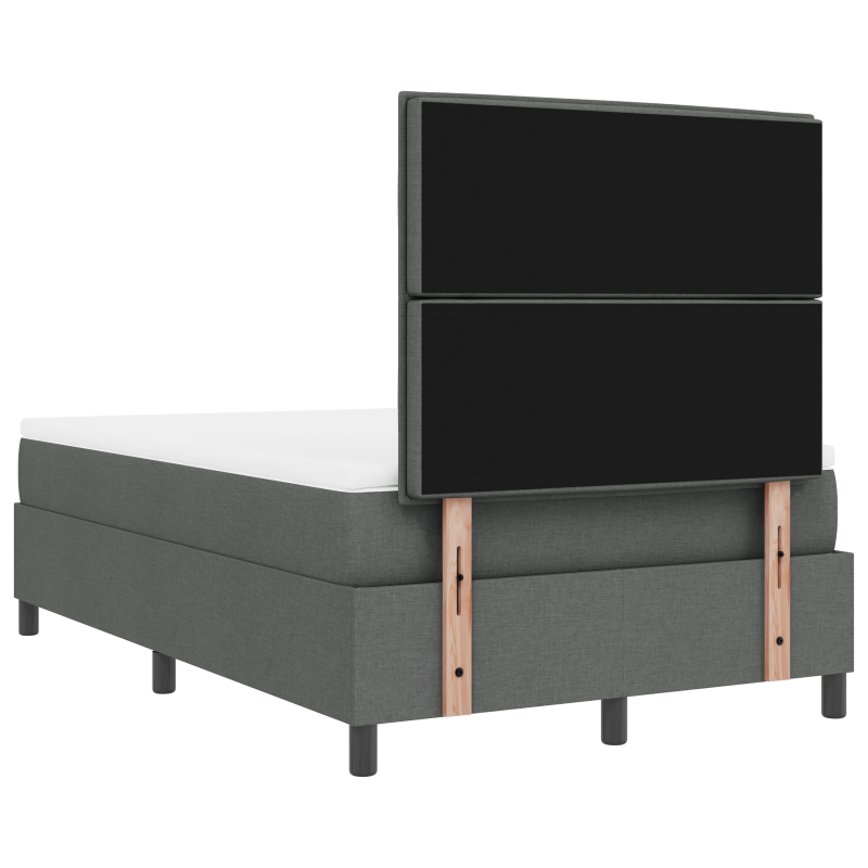 Boxspringbett mit Matratze & LED Dunkelgrau 120x200 cm Stoff