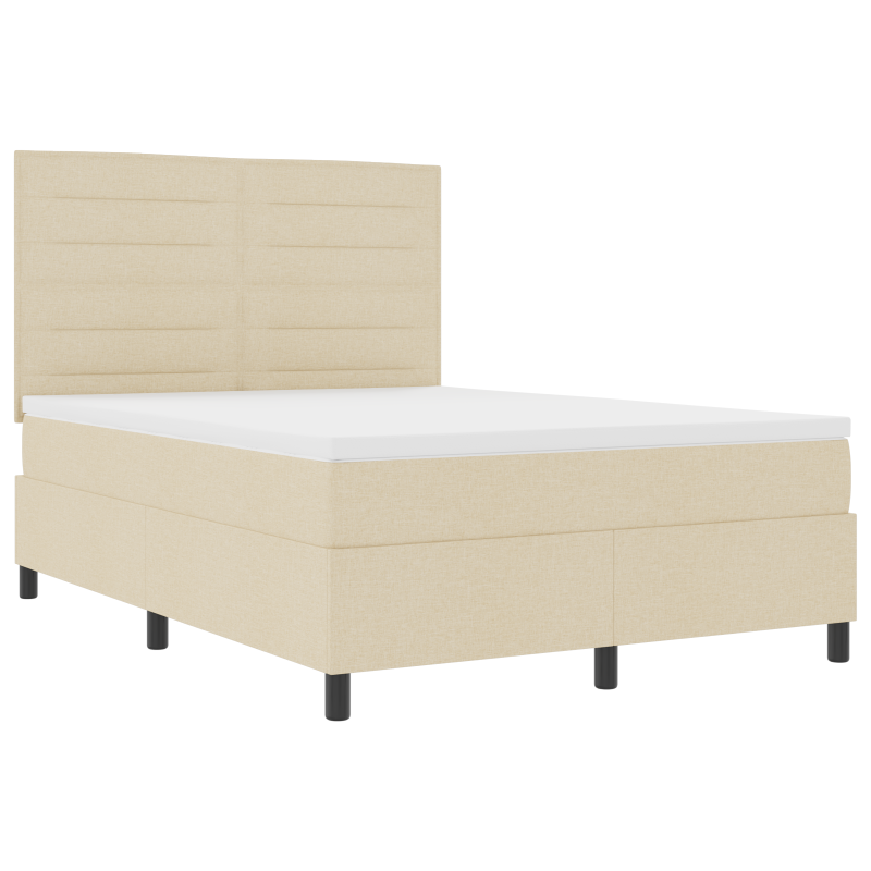 Boxspringbett mit Matratze & LED Creme 160x200 cm Stoff