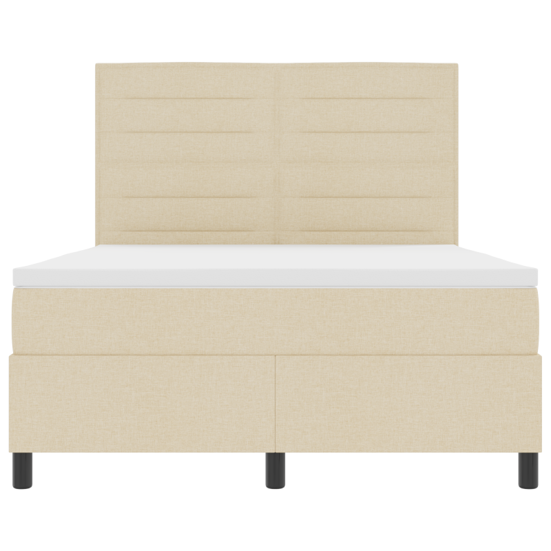 Boxspringbett mit Matratze & LED Creme 160x200 cm Stoff