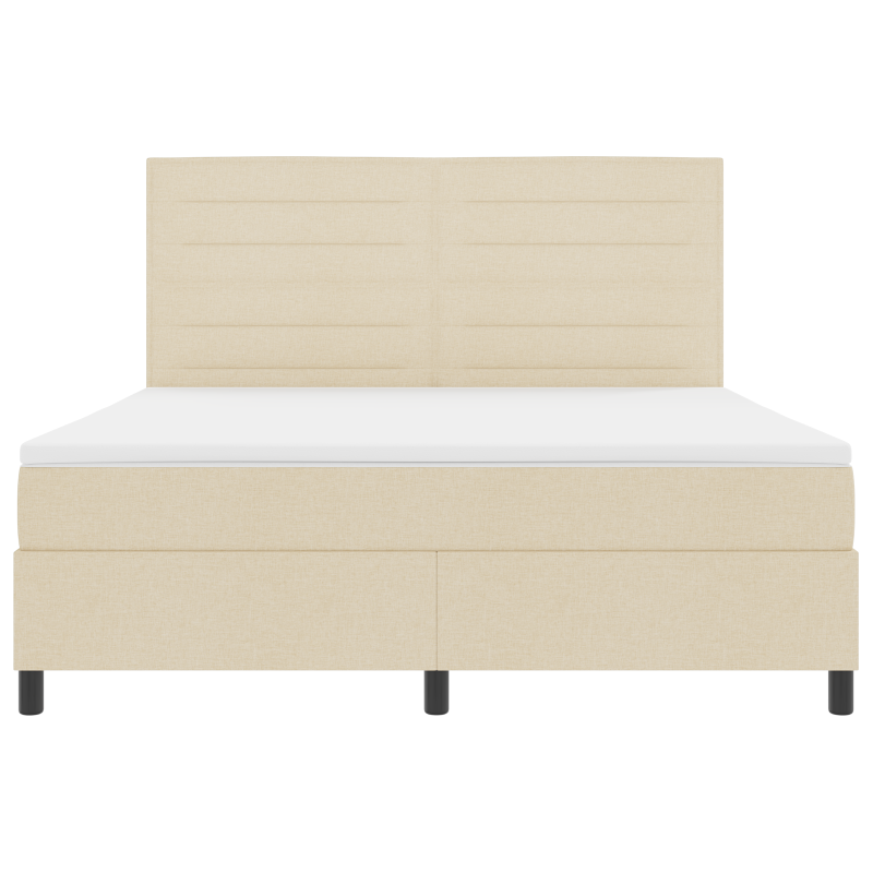 Boxspringbett mit Matratze & LED Creme 180x200 cm Stoff