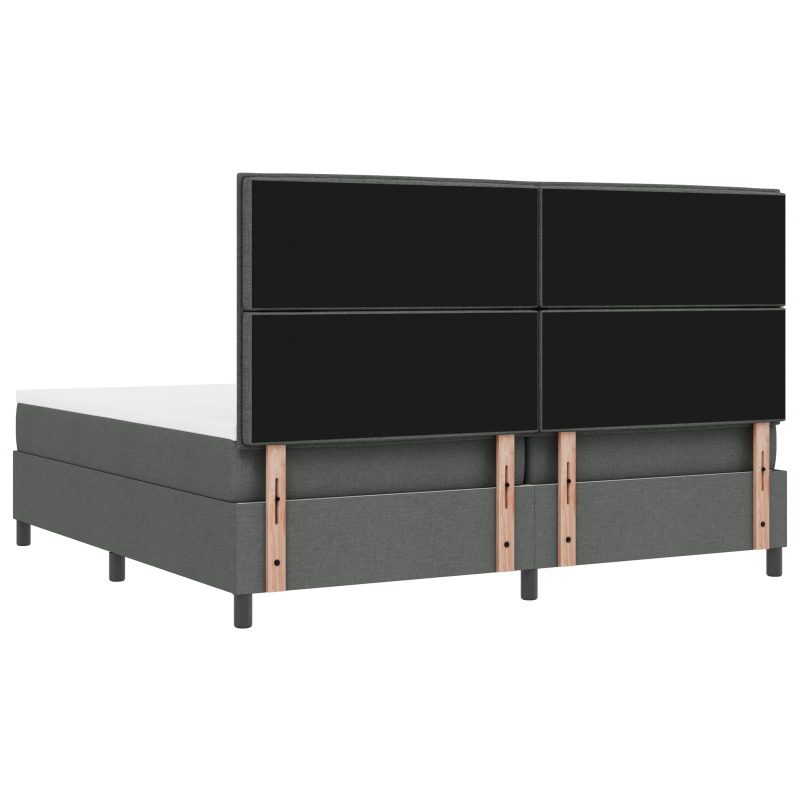 Boxspringbett mit Matratze & LED Dunkelgrau 200x200 cm Stoff