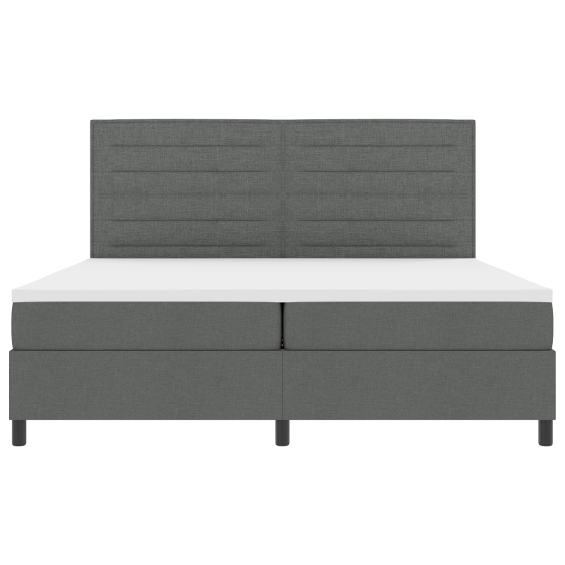 Boxspringbett mit Matratze & LED Dunkelgrau 200x200 cm Stoff