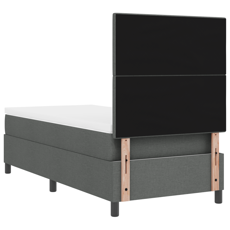 Boxspringbett mit Matratze & LED Dunkelgrau 80x200 cm Stoff