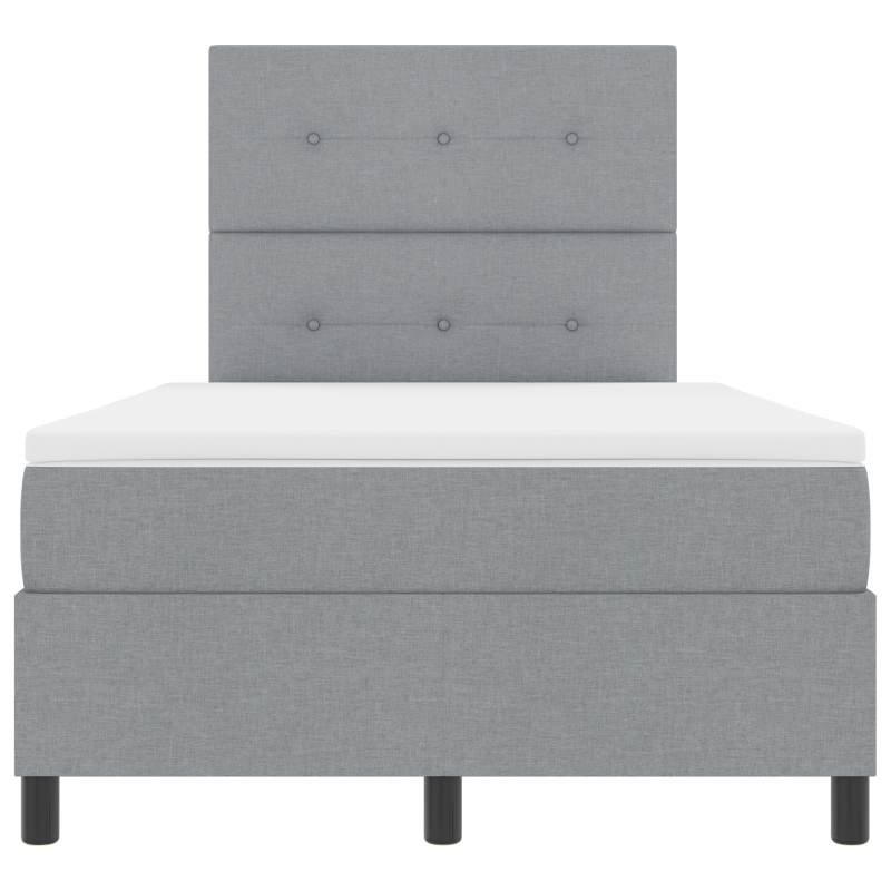 Boxspringbett mit Matratze & LED Hellgrau 120x190 cm Stoff