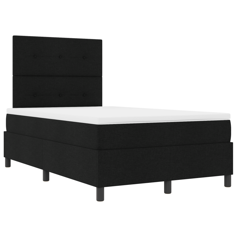 Boxspringbett mit Matratze & LED Schwarz 120x190 cm Stoff
