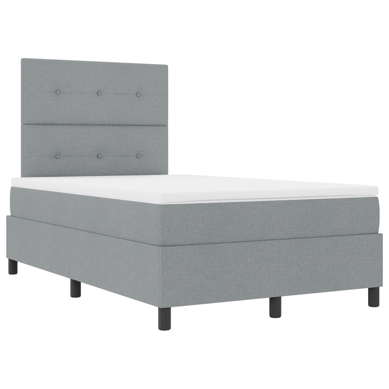 Boxspringbett mit Matratze & LED Hellgrau 120x200 cm Stoff