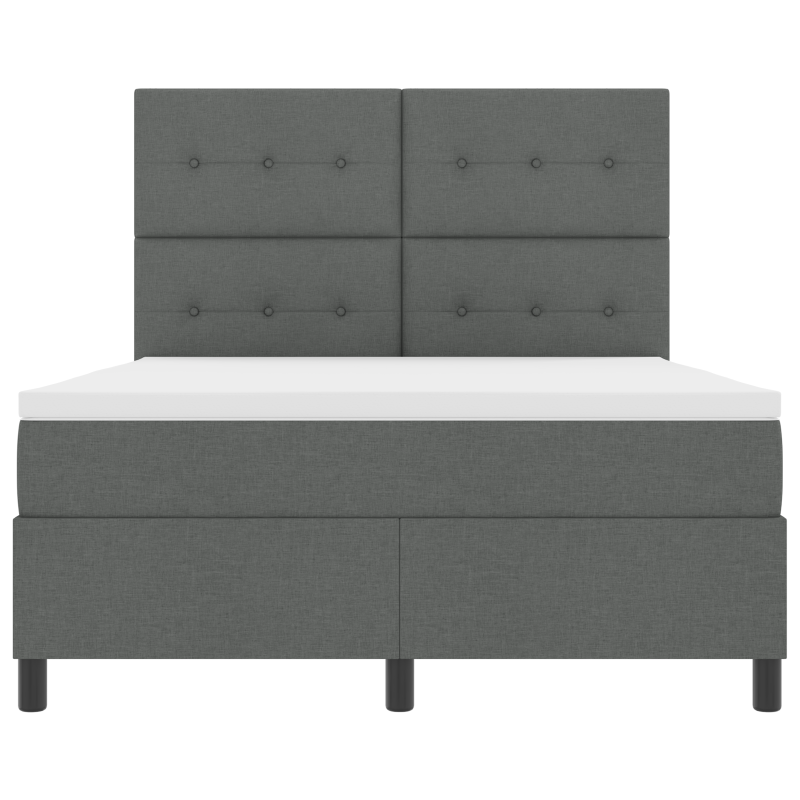 Boxspringbett mit Matratze & LED Dunkelgrau 160x200 cm Stoff