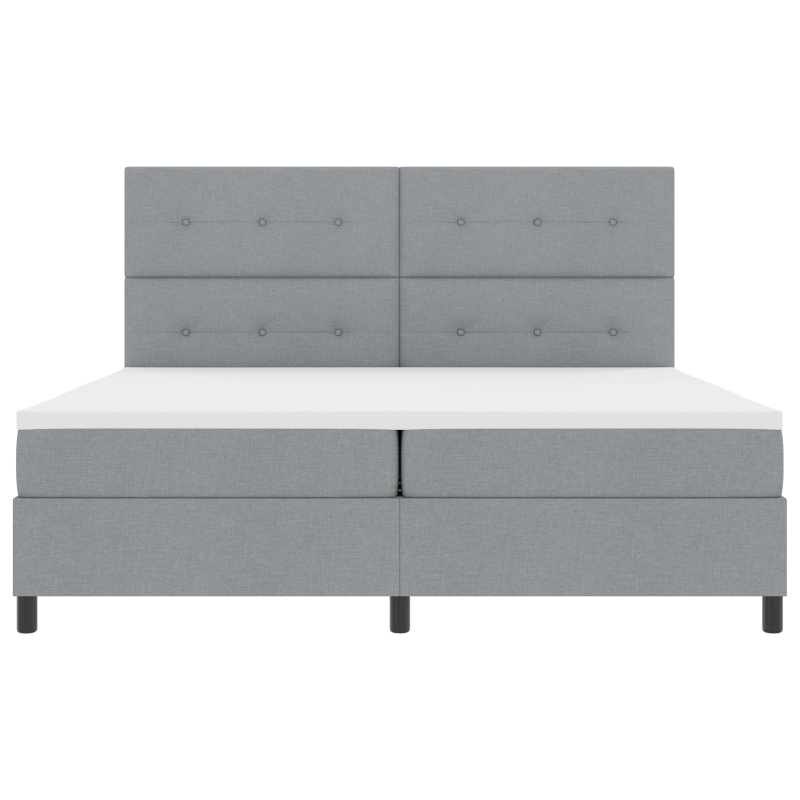 Boxspringbett mit Matratze & LED Hellgrau 200x200 cm Stoff