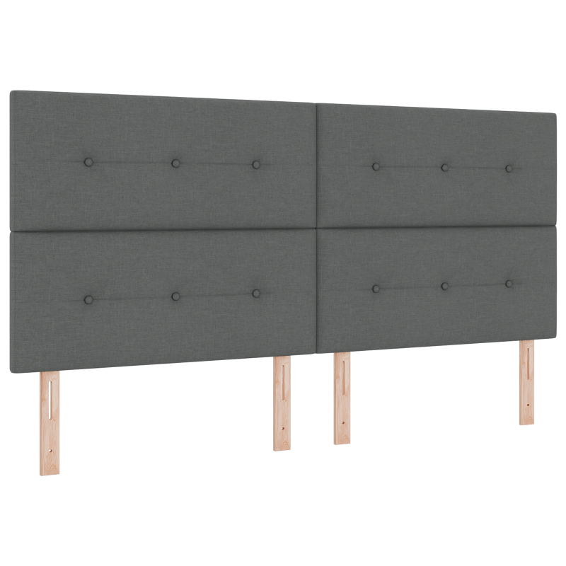 Boxspringbett mit Matratze & LED Dunkelgrau 200x200 cm Stoff
