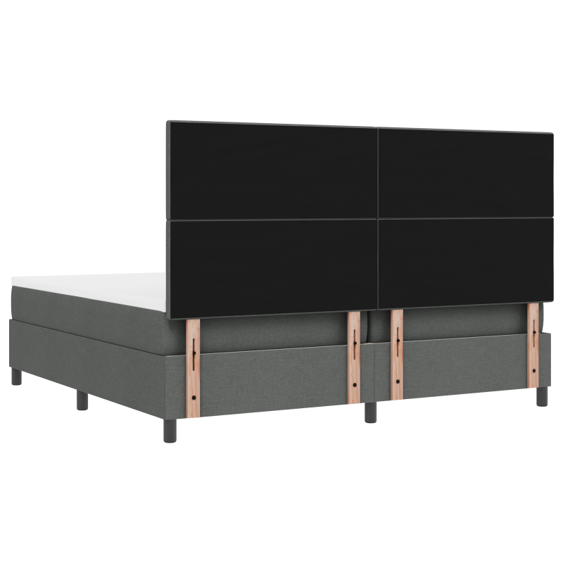 Boxspringbett mit Matratze & LED Dunkelgrau 200x200 cm Stoff