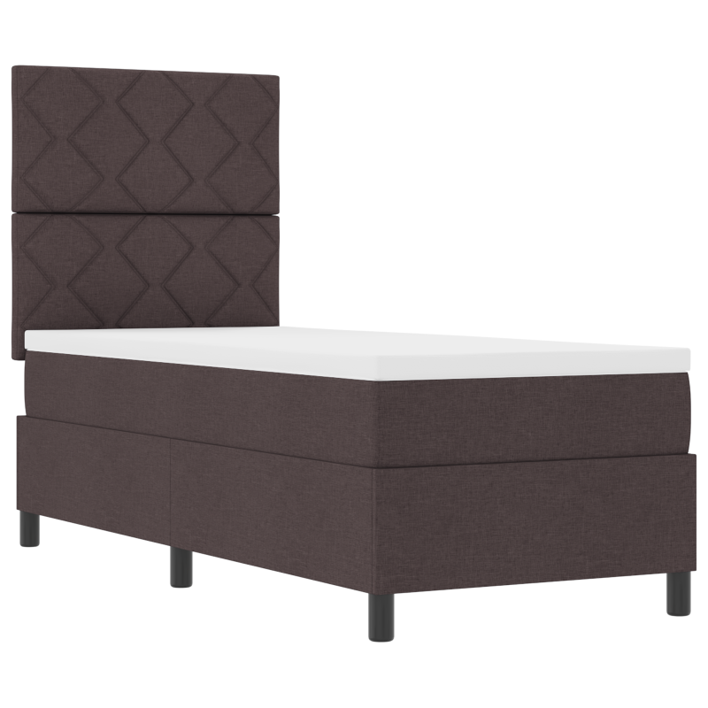 Boxspringbett mit Matratze & LED Dunkelbraun 80x200 cm Stoff