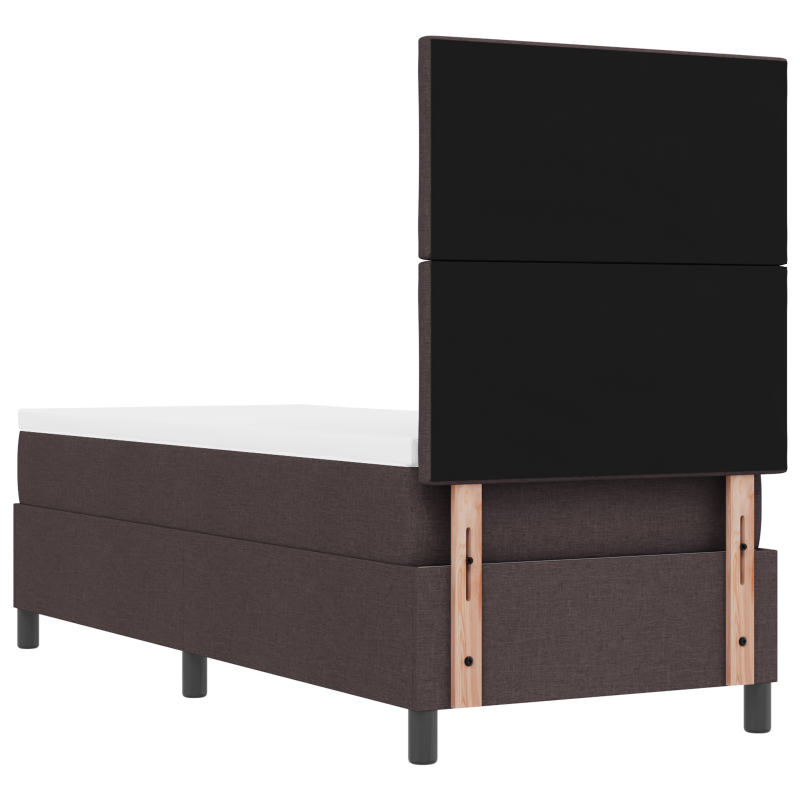 Boxspringbett mit Matratze & LED Dunkelbraun 80x200 cm Stoff