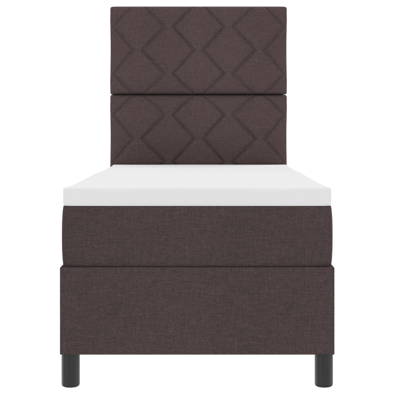 Boxspringbett mit Matratze & LED Dunkelbraun 80x200 cm Stoff