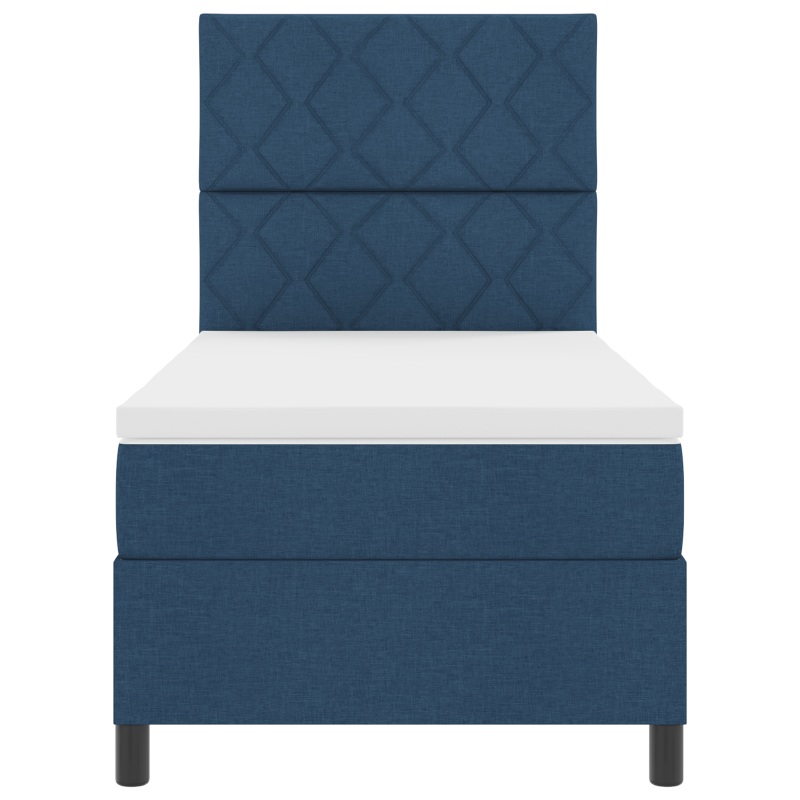 Boxspringbett mit Matratze & LED Blau 90x200 cm Stoff