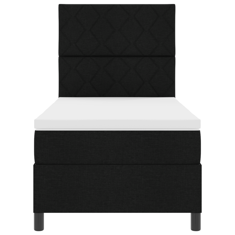 Boxspringbett mit Matratze & LED Schwarz 100x200 cm Stoff