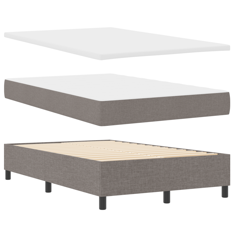Boxspringbett mit Matratze & LED Taupe 120x190 cm Stoff