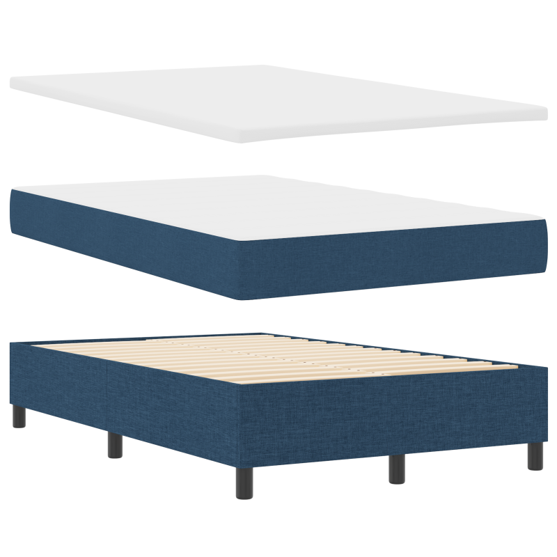 Boxspringbett mit Matratze & LED Blau 120x190 cm Stoff