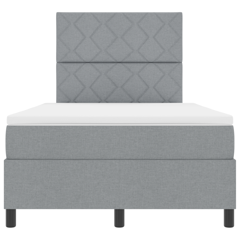 Boxspringbett mit Matratze & LED Hellgrau 120x200 cm Stoff