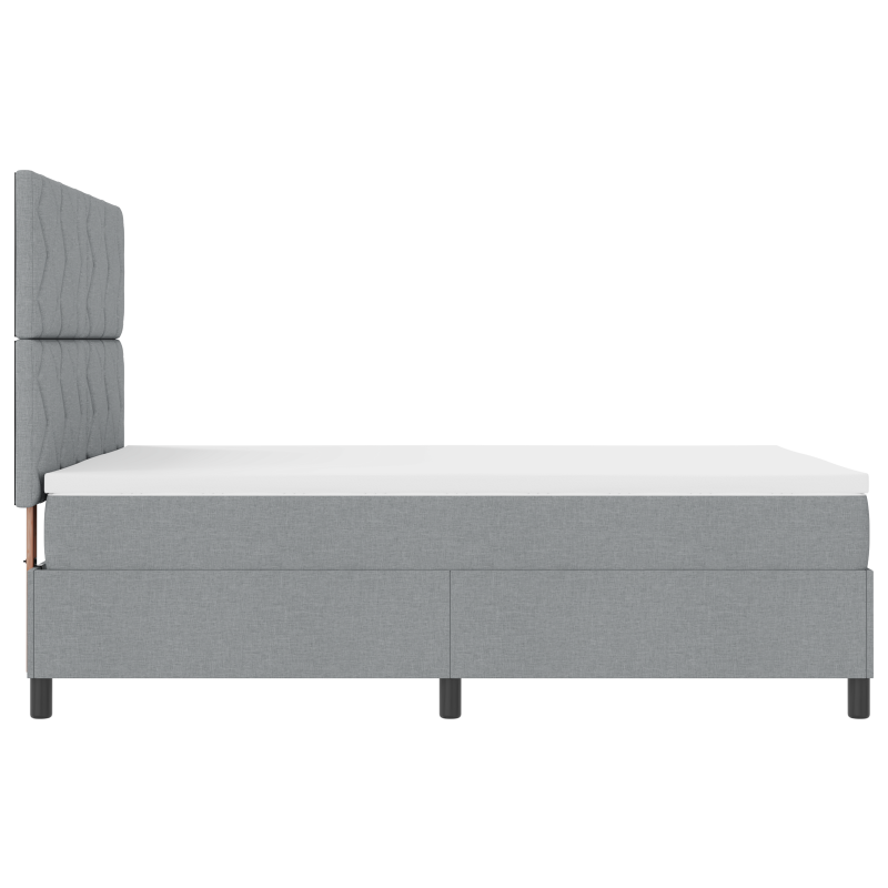 Boxspringbett mit Matratze & LED Licht Grau 140x200 cm Stoff