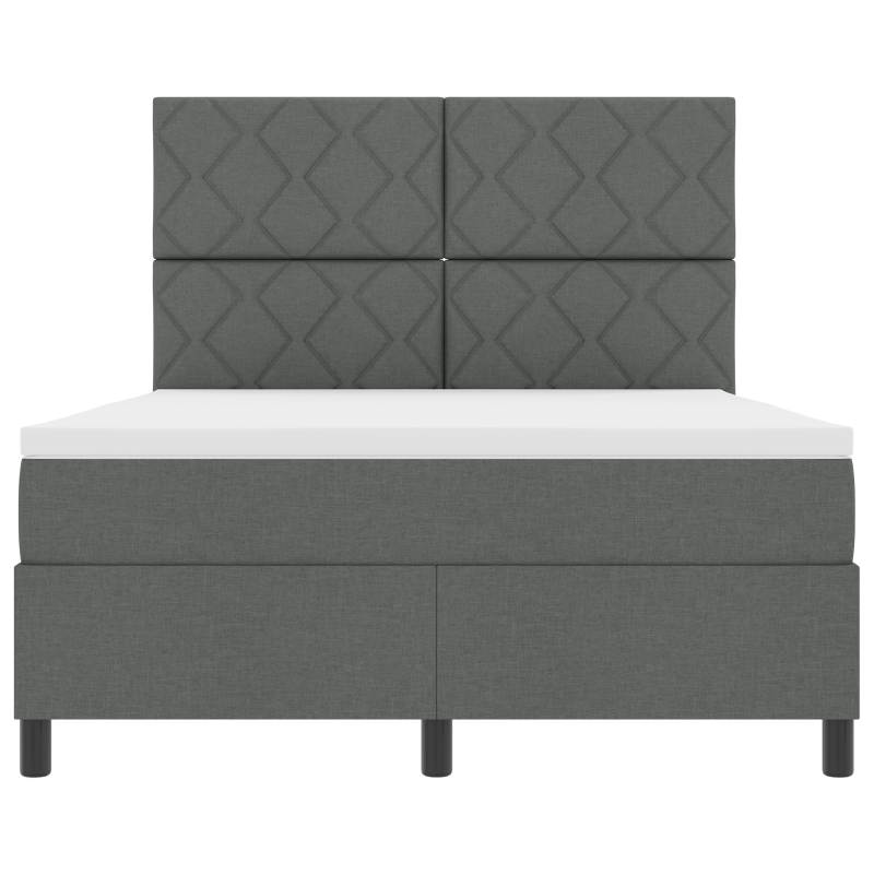 Boxspringbett mit Matratze & LED Dunkelgrau 140x200 cm Stoff