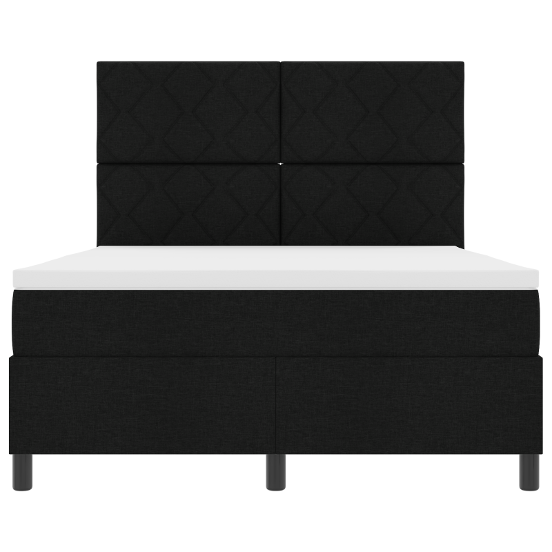 Boxspringbett mit Matratze & LED Schwarz 140x200 cm Stoff
