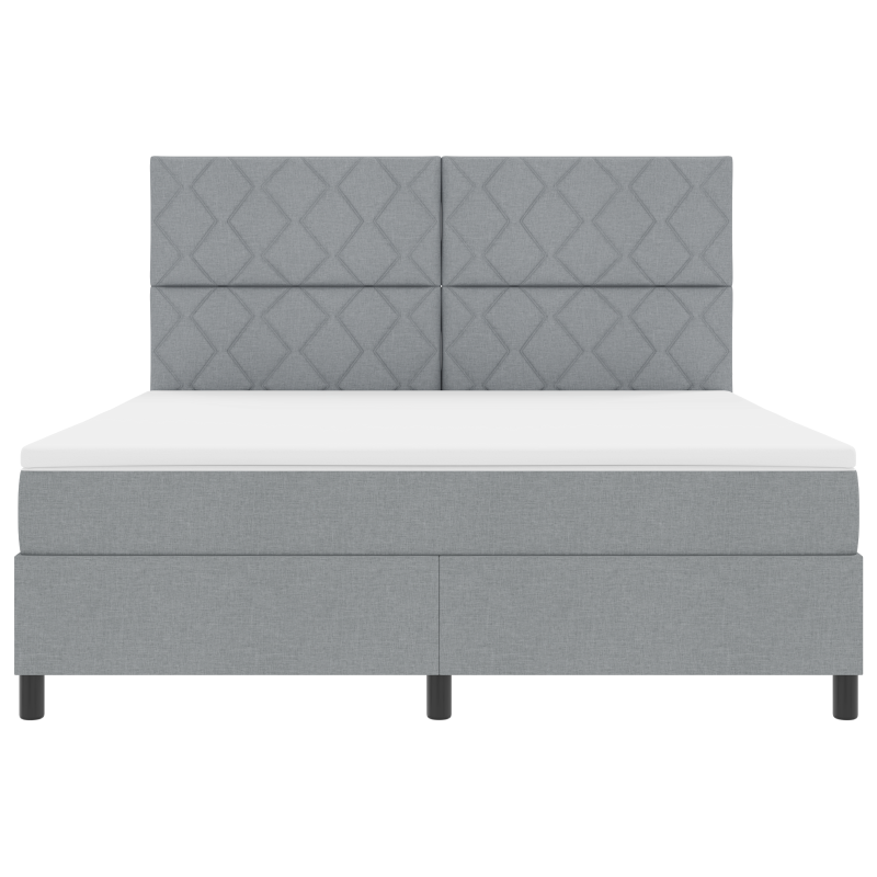 Boxspringbett mit Matratze & LED-Licht Grau 180x200 cm Stoff