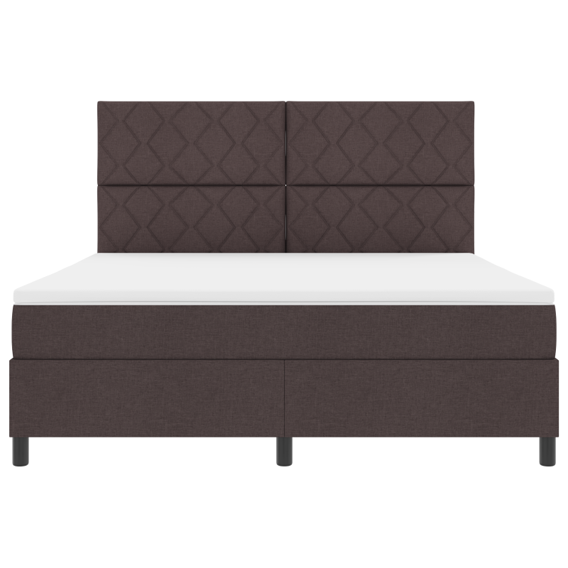 Boxspringbett mit Matratze & LED dunkelbraun 180x200 cm Stoff