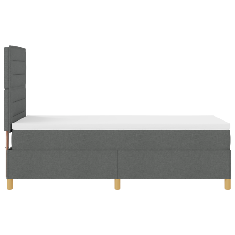 Boxspringbett mit Matratze & LED Dunkelgrau 90x190 cm Stoff