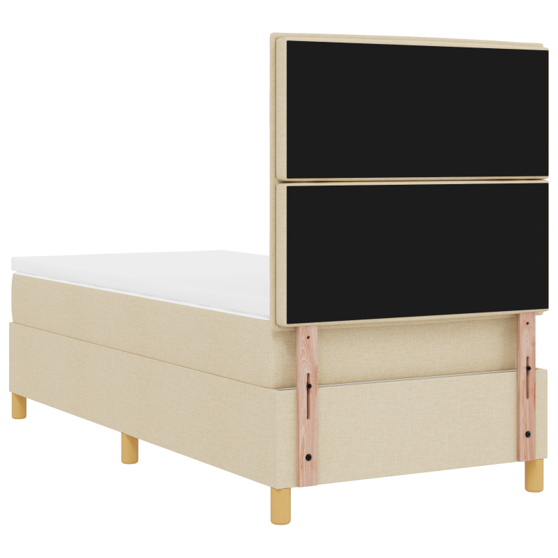 Boxspringbett mit Matratze und LED Creme 90x190 cm Stoff