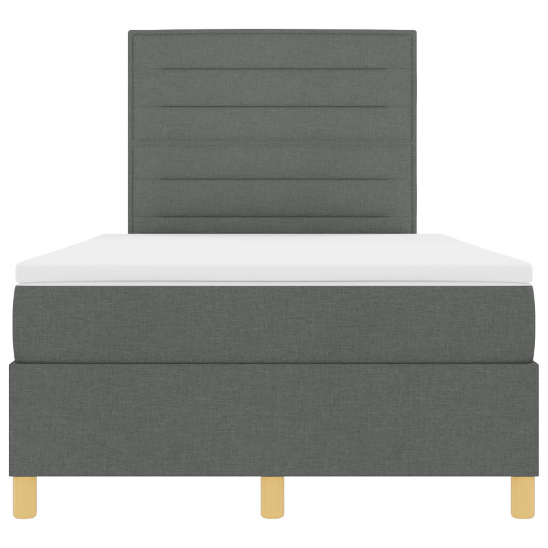 Boxspringbett mit Matratze & LED Dunkelgrau 120x200 cm Stoff