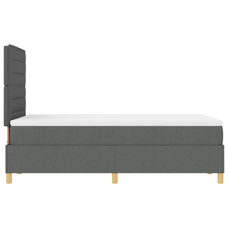 Boxspringbett mit Matratze & LED Dunkelgrau 120x200 cm Stoff
