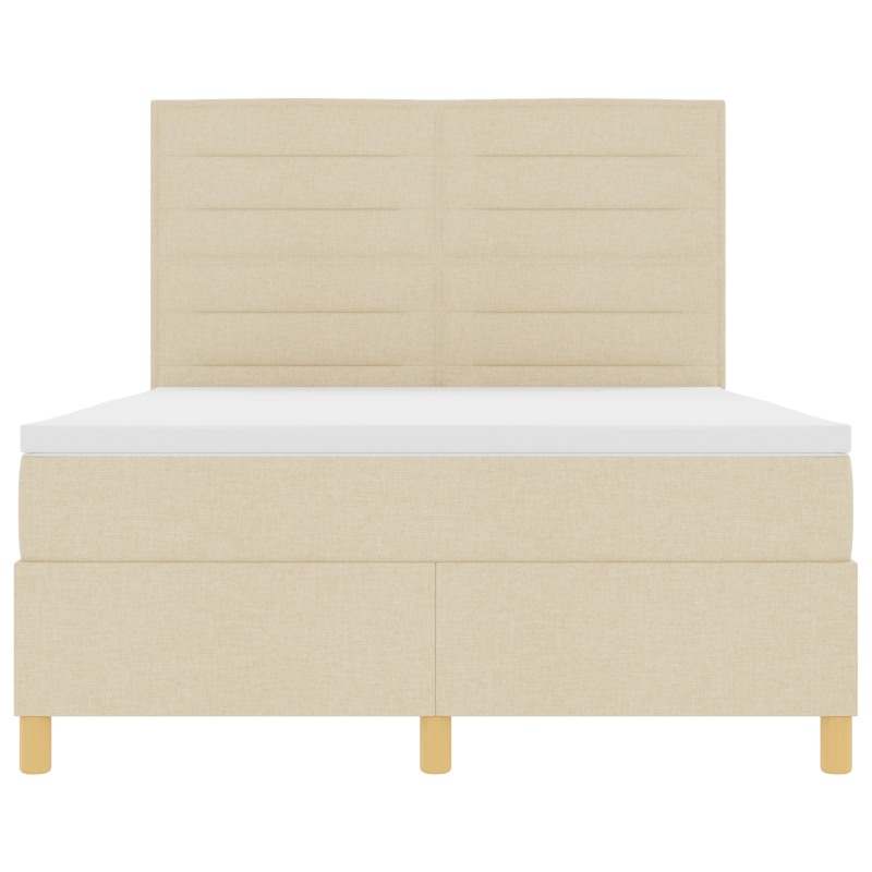 Boxspringbett mit Matratze & LED Creme 160x200 cm Stoff