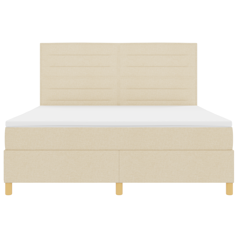Boxspringbett mit Matratze & LED Creme 180x200 cm Stoff
