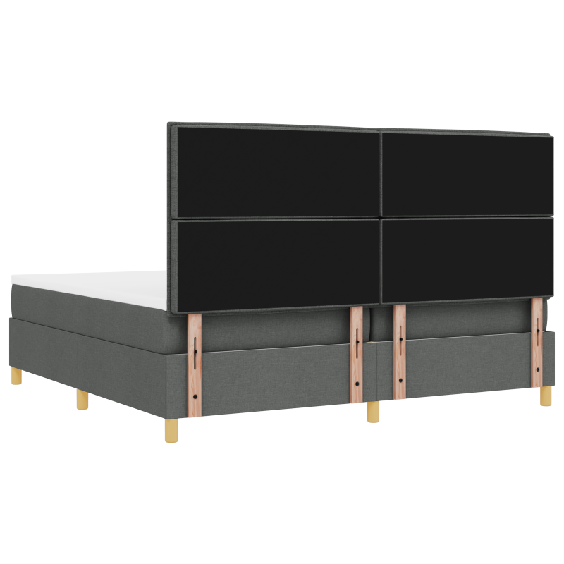 Boxspringbett mit Matratze & LED Dunkelgrau 200x200 cm Stoff