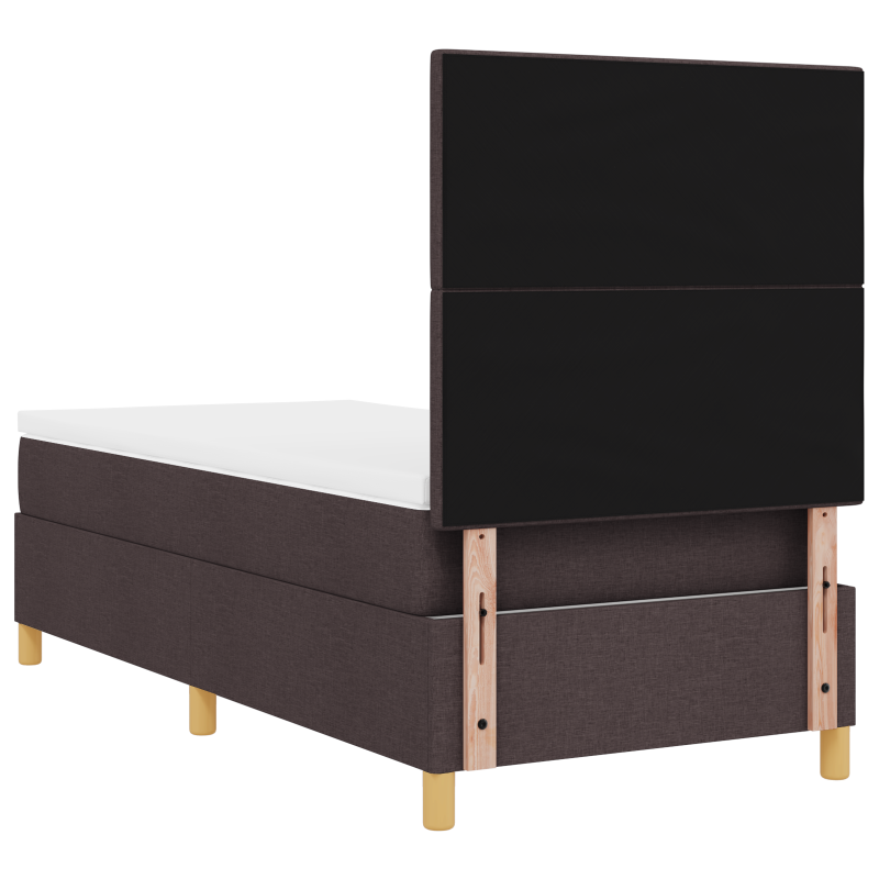 Boxspringbett mit Matratze & LED Dunkelbraun 80x200 cm Stoff