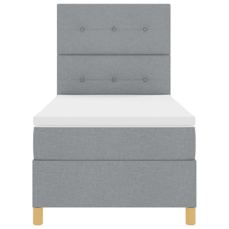 Boxspringbett mit Matratze & LED Licht Hellgrau 100x200 cm Stoff