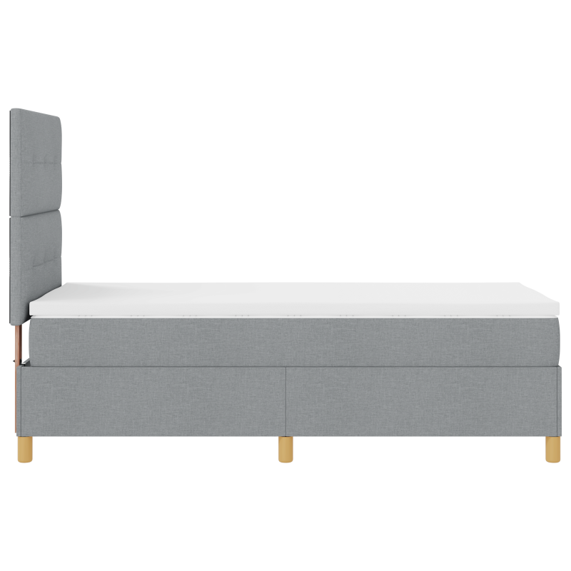 Boxspringbett mit Matratze & LED Licht Hellgrau 100x200 cm Stoff