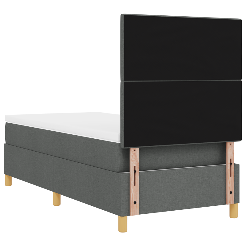 Boxspringbett mit Matratze & LED Dunkelgrau 100x200 cm Stoff