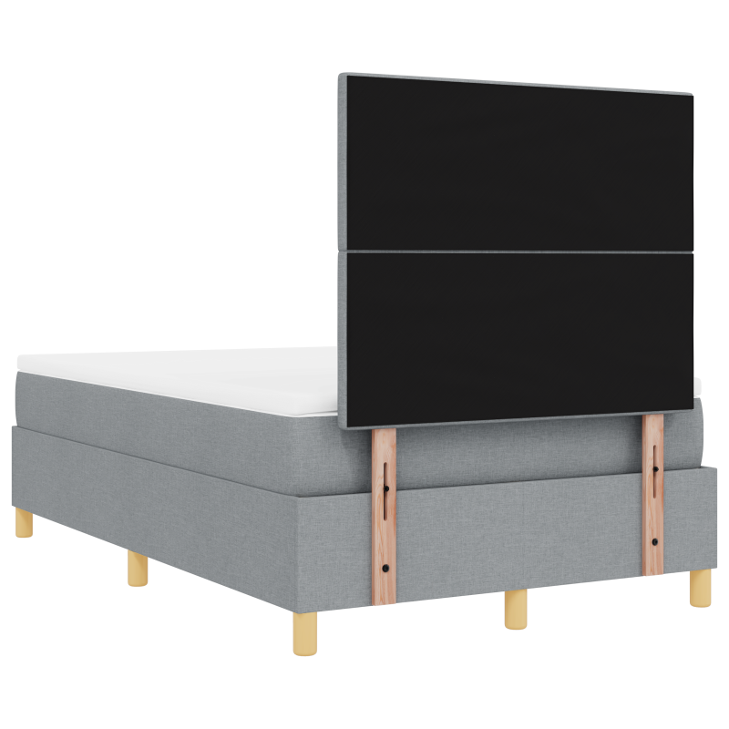 Boxspringbett mit Matratze & LED Licht Grau 120x190 cm Stoff