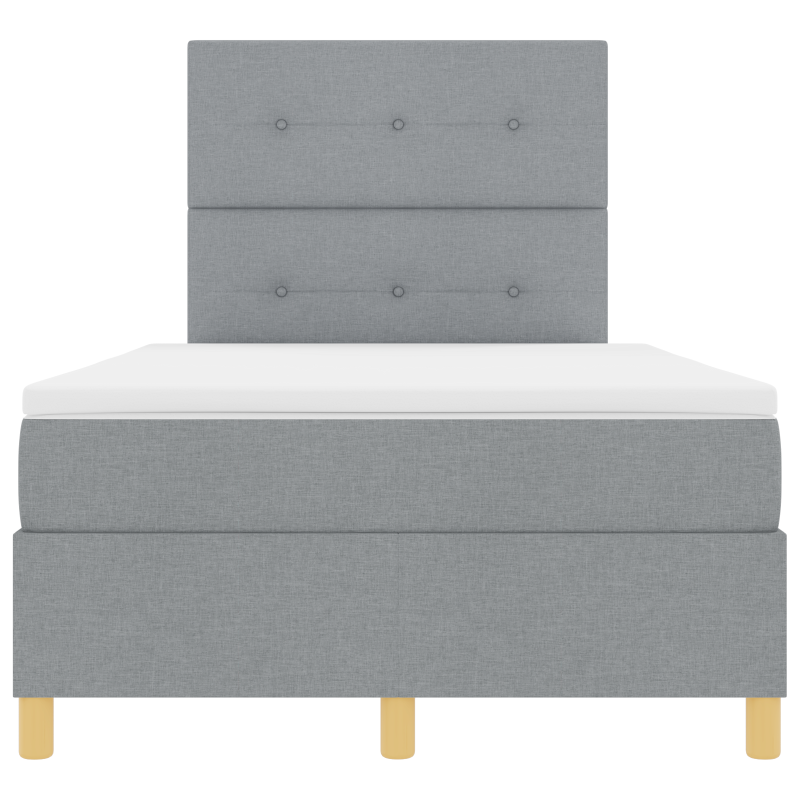 Boxspringbett mit Matratze & LED Licht Grau 120x190 cm Stoff