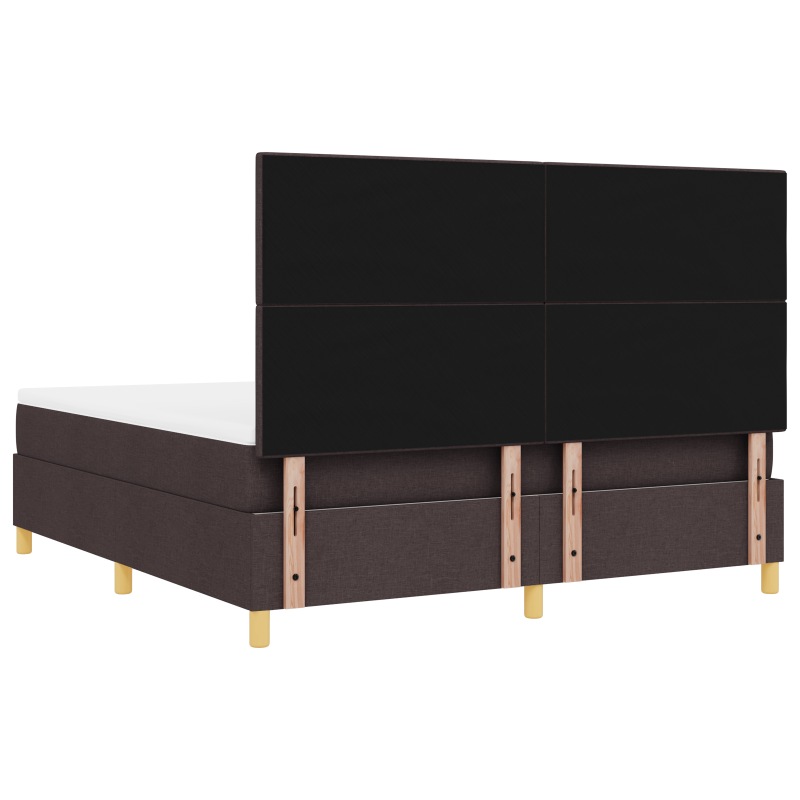 Boxspringbett mit Matratze und LED Dunkelbraun 180x200 cm Stoff