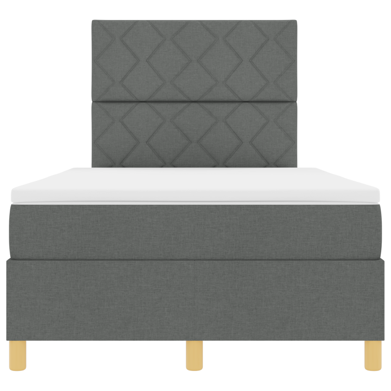 Boxspringbett mit Matratze & LED Dunkelgrau 120x190 cm Stoff